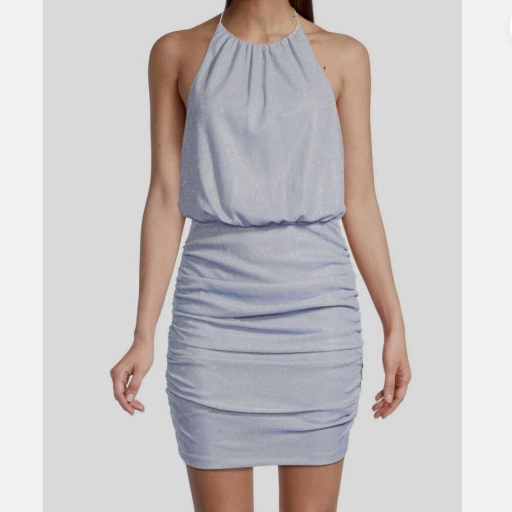 Aidan Mattox Blouson Halter Knit Mini Dress, altered to fit like a 10